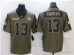 New Orleans Saints #13 Michael Thomas 2021 Olive Salute To Service Limited Jersey