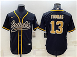 New Orleans Saints #13 Michael Thomas Black Baseball Cool Base Jersey