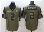 New Orleans Saints #2 Jameis Winston 2021 Olive Salute To Service Limited Jersey