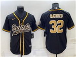 New Orleans Saints #32 Tyrann Mathieu Black Baseball Cool Base Jersey