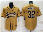 New Orleans Saints #32 Tyrann Mathieu Gold Baseball Cool Base Jersey