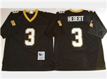 New Orleans Saints #3 Bobby Hebert Throwback Black Jersey