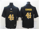 New Orleans Saints #41 Alvin Kamara Black Shadow Logo Limited Jersey