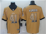 New Orleans Saints #41 Alvin Kamara Gold Drift Fashion Limited Jersey
