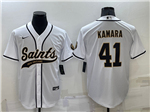 New Orleans Saints #41 Alvin Kamara White Baseball Cool Base Jersey