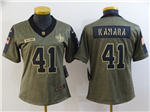 New Orleans Saints #41 Alvin Kamara Women's 2021 Olive Salute To Service Limited Jersey