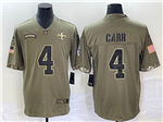 New Orleans Saints #4 Derek Carr 2022 Olive Salute To Service Limited Jersey