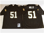 New Orleans Saints #51 Sam Mills 1987 Throwback Black Jersey