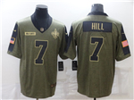 New Orleans Saints #7 Taysom Hill 2021 Olive Salute To Service Limited Jersey