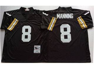 New Orleans Saints #8 Archie Manning 1971 Throwback Black Jersey