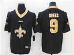 New Orleans Saints #9 Drew Brees Black Team Big Logo Vapor Limited Jersey