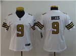 New Orleans Saints #9 Drew Brees Women's White Color Rush Limited Jersey