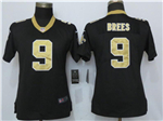 New Orleans Saints #9 Drew Brees Women's Black Vapor Limited Jersey