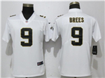 New Orleans Saints #9 Drew Brees Women's White Vapor Limited Jersey