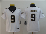 New Orleans Saints #9 Drew Brees Youth White Vapor Limited Jersey