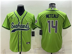 Seattle Seahawks #14 DK Metcalf Gray Baseball Cool Base Jersey