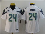 Seattle Seahawks #24 Marshawn Lynch Women's White Vapor Limited Jersey