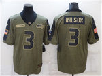 Seattle Seahawks #3 Russell Wilson 2021 Olive Salute To Service Limited Jersey
