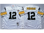 Pittsburgh Steelers #12 Terry Bradshaw 1975 Throwback White Jersey