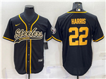 Pittsburgh Steelers #22 Najee Harris Black/Gold Baseball Cool Base Jersey