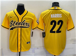 Pittsburgh Steelers #22 Najee Harris Gold Baseball Cool Base Jersey