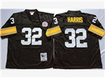 Pittsburgh Steelers #32 Franco Harris 1975 Throwback Black Jersey