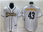Pittsburgh Steelers #43 Troy Polamalu White Baseball Cool Base Jersey