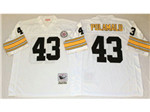 Pittsburgh Steelers #43 Troy Polamalu Throwback White Jersey