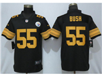 Pittsburgh Steelers #55 Devin Bush Black Color Rush Limited Jersey