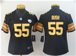 Pittsburgh Steelers #55 Devin Bush Women's Black Color Rush Limited Jersey