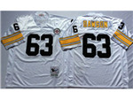 Pittsburgh Steelers #63 Dermontti Dawson Throwback White Jersey