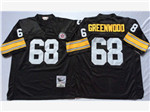 Pittsburgh Steelers #68 L.C. Greenwood 1975 Throwback Black Jersey