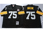 Pittsburgh Steelers #75 Joe Greene 1975 Throwback Black Jersey
