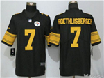 Pittsburgh Steelers #7 Ben Roethlisberger Black Color Rush Jersey