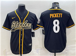 Pittsburgh Steelers #8 Kenny Pickett Black Baseball Cool Base Jersey