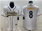 Pittsburgh Steelers #8 Kenny Pickett White Baseball Cool Base Jersey