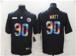 Pittsburgh Steelers #90 T.J. Watt Black Rainbow Vapor Limited Jersey