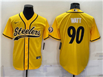Pittsburgh Steelers #90 T.J. Watt Gold Baseball Cool Base Jersey