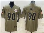 Pittsburgh Steelers #90 T.J. Watt 2022 Olive Salute To Service Limited Jersey