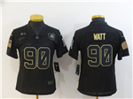 Pittsburgh Steelers #90 T.J. Watt 2020 Women's Black Salute To Service Limited Jersey