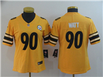 Pittsburgh Steelers #90 T.J. Watt Women's Gold Inverted Limited Jersey