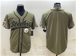 Pittsburgh Steelers Olive Salute To Service Baseball Team Jersey