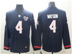 Houston Texans #4 Deshaun Watson Navy Therma Long Sleeve Jersey