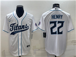 Tennessee Titans #22 Derrick Henry White Baseball Cool Base Jersey