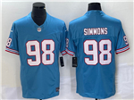 Tennessee Titans #98 Jeffery Simmons Light Blue Oilers Throwback Vapor F.U.S.E. Limited Jersey