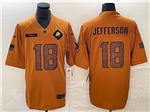 Minnesota Vikings #18 Justin Jefferson 2023 Brown Salute To Service Limited Jersey