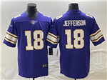 Minnesota Vikings #18 Justin Jefferson Purple Classic Vapor Limited Jersey