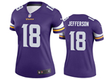 Minnesota Vikings #18 Justin Jefferson Women's Purple Vapor Limited Jersey