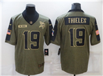Minnesota Vikings #19 Adam Thielen 2021 Olive Salute To Service Limited Jersey