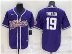 Minnesota Vikings #19 Adam Thielen Purple Baseball Cool Base Jersey